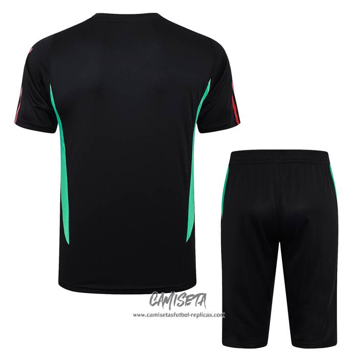 Chandal del Manchester United 2023-2024 Manga Corta Negro - Pantalon Corto